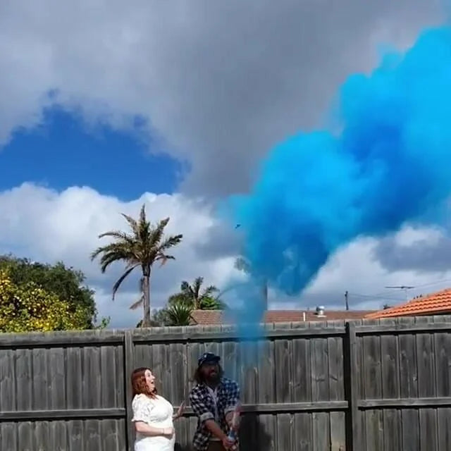 Blue (concealed colour) Smoke Holi Powder cannon launcher/popper -Gender Reveal