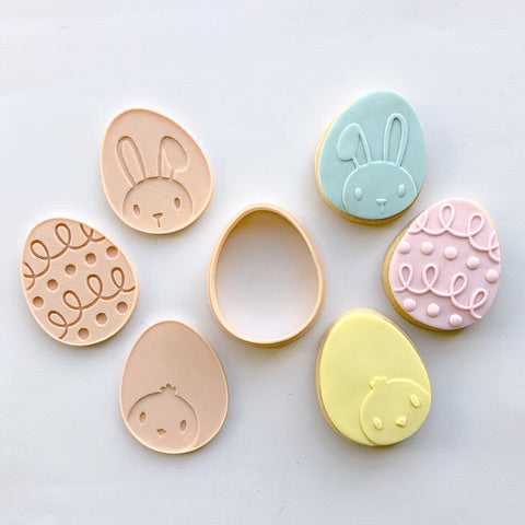 Little Biskut Easter Egg Mini Cutter And Debosser Set