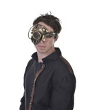 Steampunk Half Face Mask - Gold