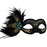 Adrianna Black & Silver Peacock Feather Mask