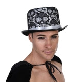 Skull Top Hat Black & White