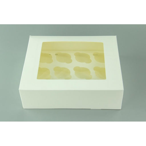 Mini 12  White Cupcake  Box With White Base