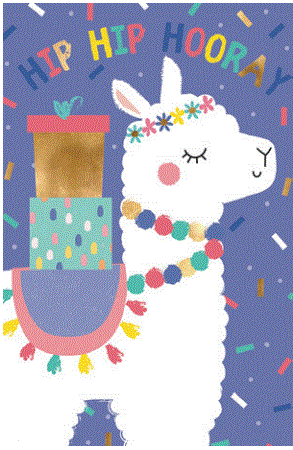 Birthday Card Cute Llama
