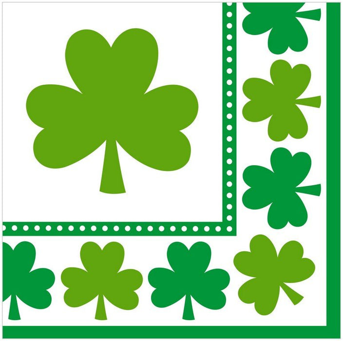 Lucky Shamrocks Lunch Napkins Pack Of 16