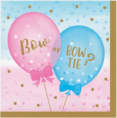 Gender Reveal Balloons Lunch Napkins