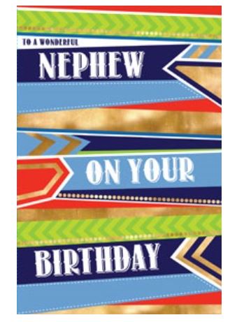 "To A Wonderful Nephew On Your Birthday" Card