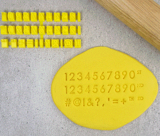Set Of Modern Numbers Embosser 60mm