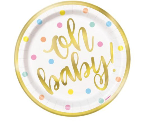 Oh Baby Large Paper Plates 21.9cm