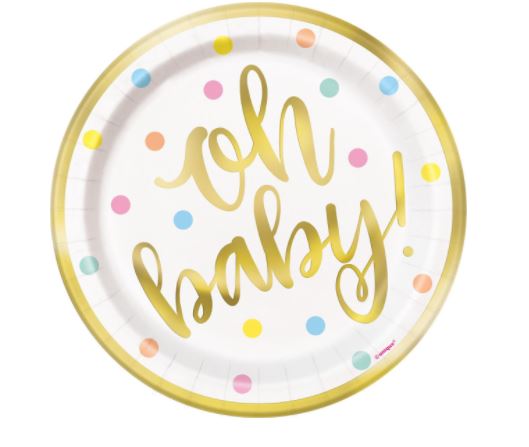 Oh Baby Small Paper Plates 17.1cm