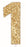 Cake Topper Glitter Gold Number 1