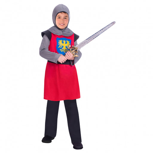 Red Medieval Knight Kids Costume