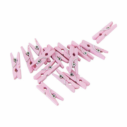 Wooden Pegs 24pcs - Pink