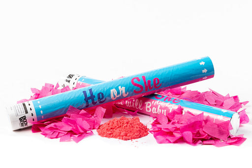 Pink (concealed colour) Confetti & Smoke Holi Powder cannon launcher/popper -Gender Reveal