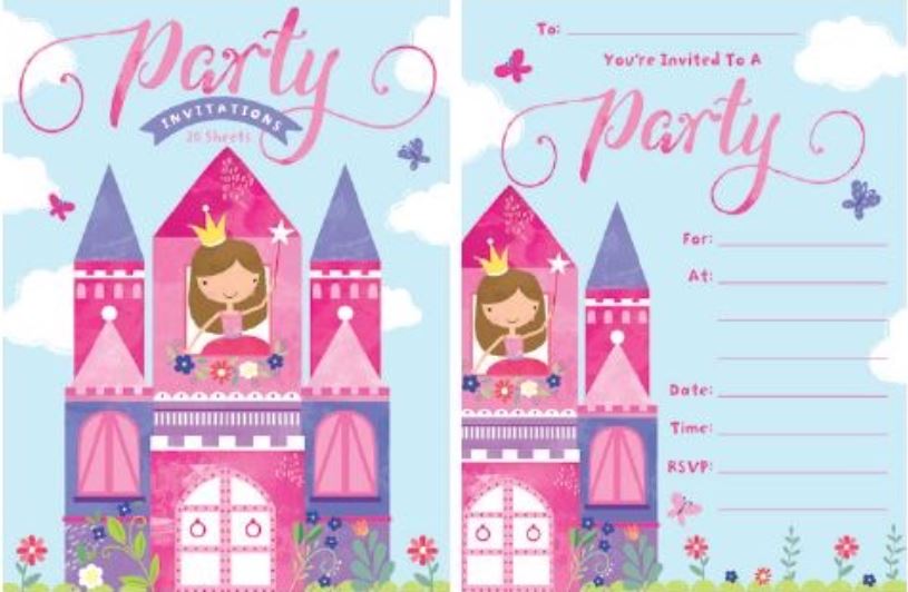 Princess Party Invitations Pad of 20 — Red Fox Party Supplies