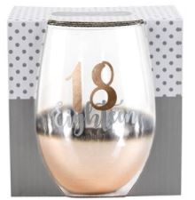 Rose Gold Ombre Stemless Wine  Glass Assorted Ages