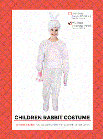 White Rabbit Costume 7-9 Years