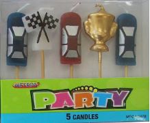 Candle 5 Pack Racing Cars & Trophys