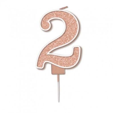 Rose Gold Candle Sparkling Fizz Numerals