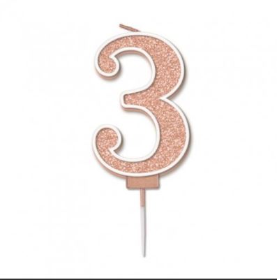 Rose Gold Candle Sparkling Fizz Numerals