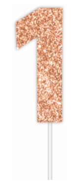 Cake Topper Glitter Rose Gold- Assorted Numbers