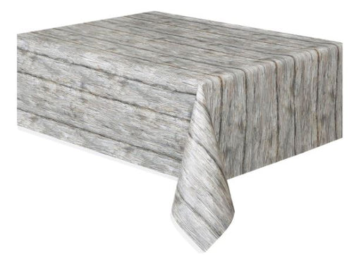 Rustic Wood Plastic Tablecover
