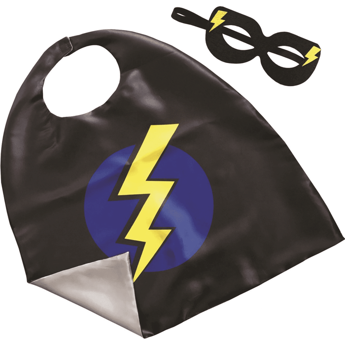 Cape and Mask Superhero Set Lightning Bolt