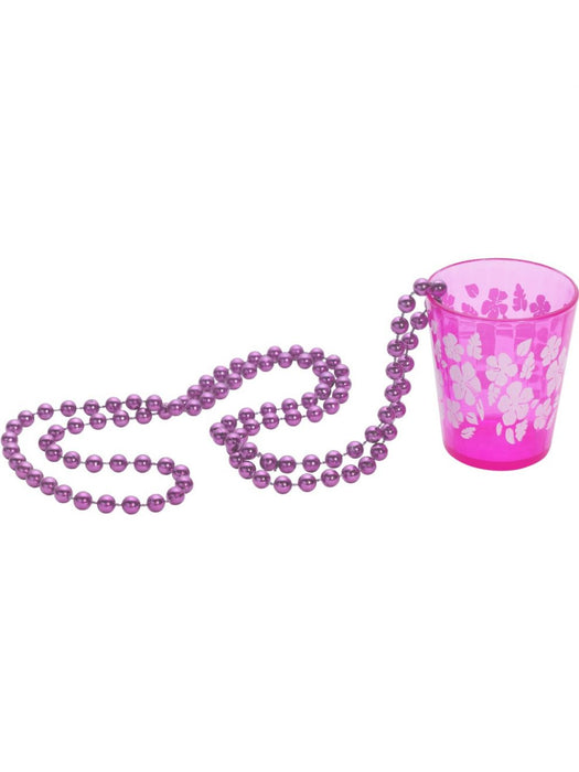 Shot Glass On Beads Hot Pink