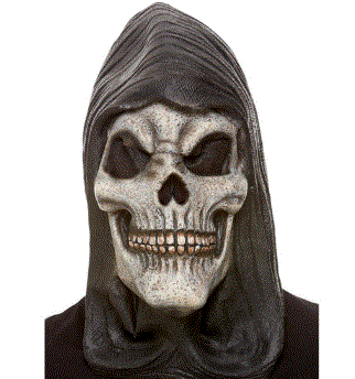 Hooded Skeleton Latex Mask