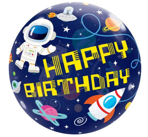 Birthday Outer Space Bubble Balloon 22"/56cm