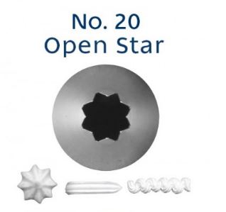 Loyal No. 20 Open Star Standard Stainless Steel Piping Tip