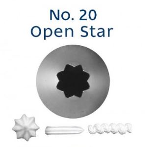 Loyal No. 20 Open Star Standard Stainless Steel Piping Tip