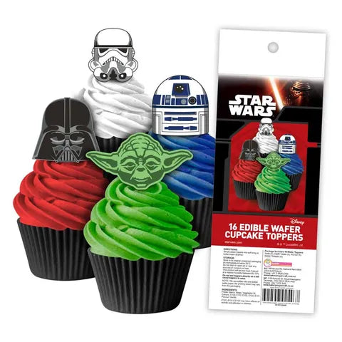 Star Wars Edible Wafer Cupcake Toppers 16 Piece Pack