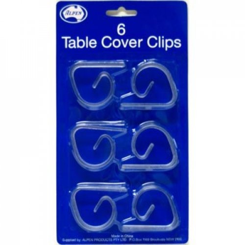 Table Cover Clips Clear Pack Of 6