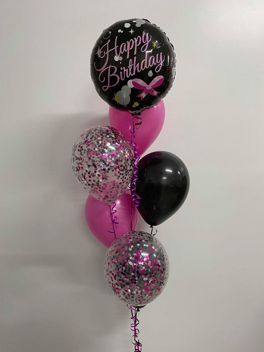 Dazzling Foil 7 Balloon Confetti Bouquet