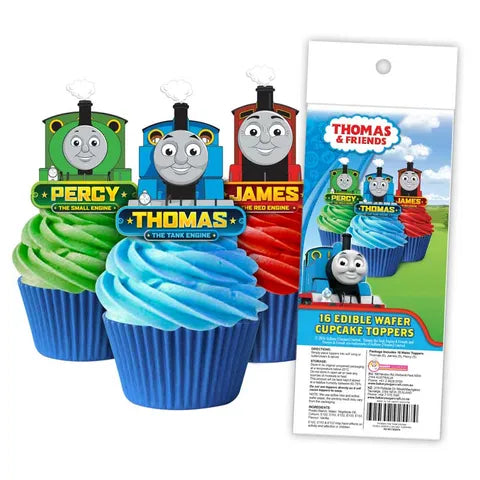 Thomas The Tank Engine Edible Wafer Cupcake Toppers 16 Piece Pack