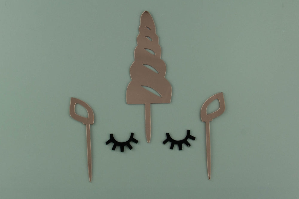 Unicorn Horn Acrylic Rose Gold Cake Topper