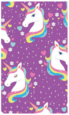 Folded Gift Wrap Rainbow Unicorns