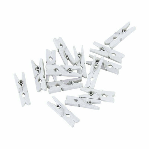 Wooden Pegs 24pcs - White